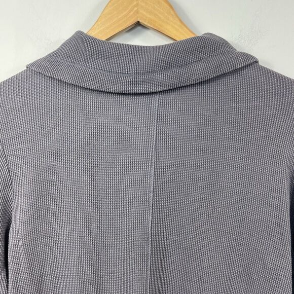 Soft Surroundings Gray Thermal Waffle Knit Cowl Neck Tunic Top Size PM - Picture 11 of 12